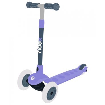 Фото Самокат детский RIDEX Hero, 3-х колесный, 120/80 мм, фиолетовый/серый