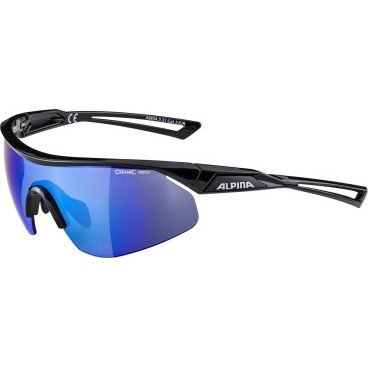 Очки велосипедные Alpina Nylos Shield, Black/Blue Mirror, A86343_31
