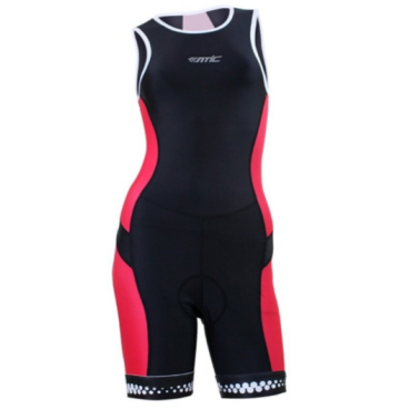 Комбинезоны Santic стартовый, женский костюм для триатлон, лямки, размер XL, черно-красный, LC03001XL