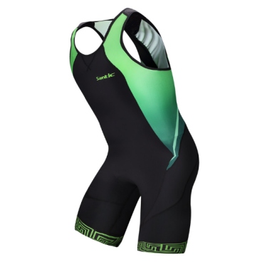 Фото Комбинезоны Santic, стартовый костюм триатлон, лямки, размер XL, черно-зеленый, M5C03006VXL