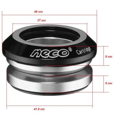 Рулевая колонка NECO H52 BK, безрезьбовая, 1-1/8", черный, 883164