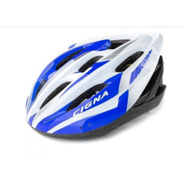 Шлем велосипедный Cigna WT-040, чёрный/синий/белый, 883040