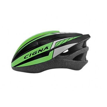 Шлем велосипедный Cigna WT-040, чёрный/зелёный, 883041
