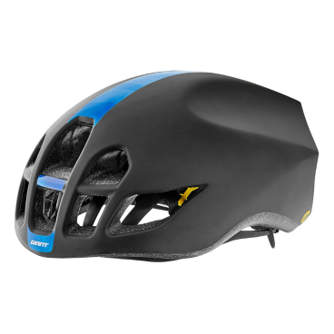 Шлем велосипедный Giant PURSUIT, с технологией MIPS, матовый черный/синий с узором, 800002125