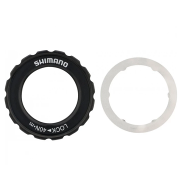 Тормозной диск Shimano RT64, 203 мм, CenterLock, с стопорным кольцом, внешние шлицы, серебристый, ESMRT64LEC