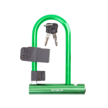 Велозамок TechTeam 82305+HL019, на ключ, скоба, зеленый, 540089, LU094960