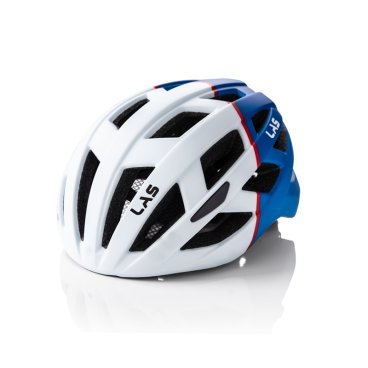 Шлем велосипедный LAS ENIGMA, белый матовый с синим, 2020, LB00140020212LXL