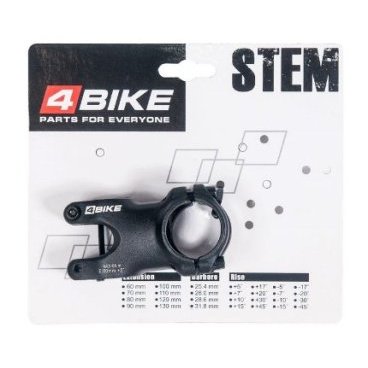 Вынос руля велосипедный 4BIKЕ TDS-D611, алюминий, длина 50, угол +3°, диаметр 31.8 мм, чёрный, ARV000166