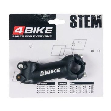 Фото Вынос руля велосипедный 4BIKE TDS-D120A, алюминий, длина 90, угол +17°, диаметр 25.4 мм, ARV-ST-D120A-901725B