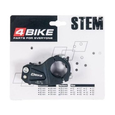 Вынос руля велосипедный 4BIKE TDS-AL-408, алюминий, длина 50 мм, угол +30°, диаметр 31.8 мм, ARV000159