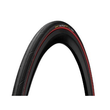 Фото Велопокрышка Continental Ultra Sport III, 700 x 25C, складная, PureGrip Compound, 3/180 TPI, черно-красный, 150463