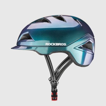 Фото Шлем велосипедный Rockbros TS-56, 11 отверстий, сине-зеленый хамелеон, TS-56