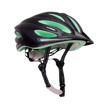 Шлем велосипедный HUDORA Basalt, черно-зеленый, 84154