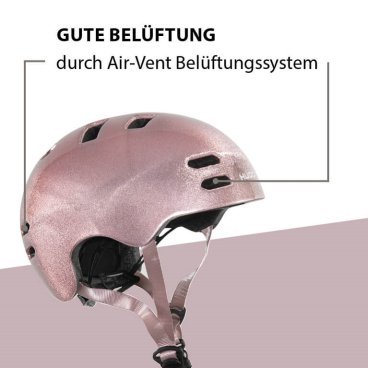 Шлем велосипедный HUDORA Skater helmet Reflect, rose, 84173/00