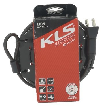 Велосипедный замок KELLYS (KLS) LION ALARM, тросовый, на ключ, с сигнализацией, зарядка от USB 1500мм, NKE92681