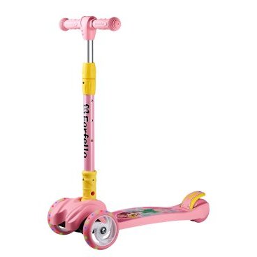 Фото Самокат Farfello Maxi-897, детский, трёхколёсный, нагрузка до 50 кг, светящиеся колёса, pink/розовый
