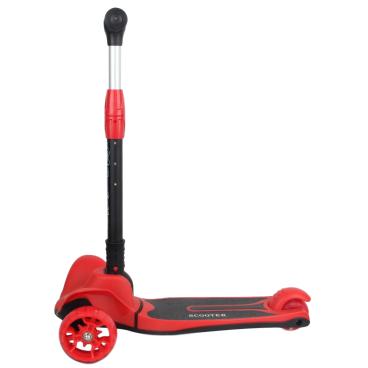 Самокат Farfello WX-M, детский, трёхколёсный, складной, светящиеся колёса, red/красный