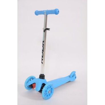 Самокат ROOK Valt, детский, трёхколесный, светящиеся колёса, нагрузка до 40 кг, голубой K003, ЦБ-00004907