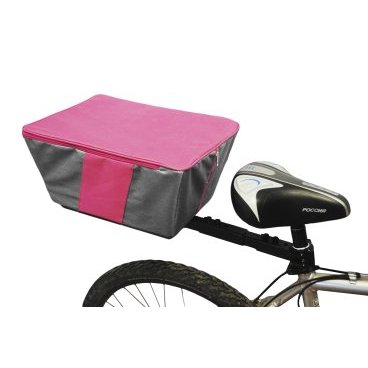 Фото Багажник велосипедный VELOGRUZ, с корзиной, задний, розовый, 17778