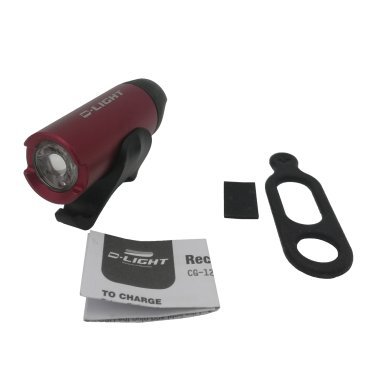 Фонарь велосипедный D-LIGHT с зарядкой от USB CG-123P, красный, 3072