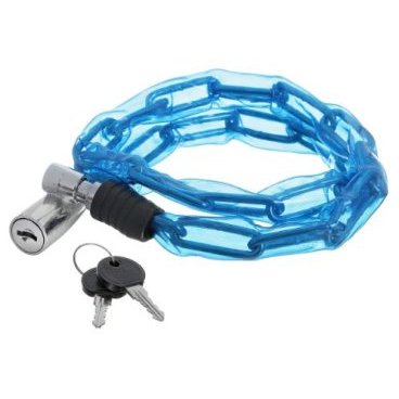 Замок велосипедный STG, цепь в пластиковой оплетке, с ключом, 3,5х80 см, синий, Х66520