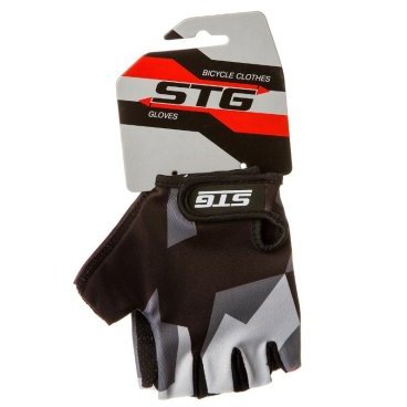 Перчатки велосипедные STG 820, с защитной прокладкой, серо-чёрный, Х87903-Л