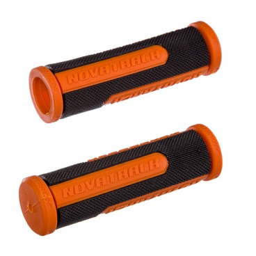 Грипсы велосипедные Novatrack, 110 мм, черно-оранжевый (РТ1585С), Х76785
