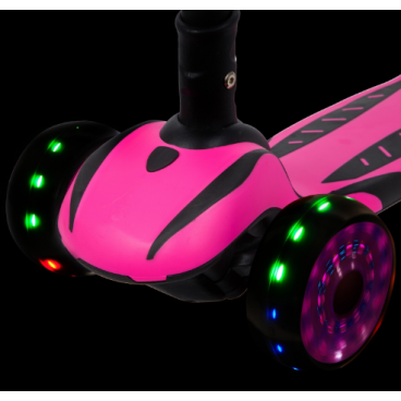Самокат-кикборд Novatrack Rainbow Car Girl Pro, 120/80 мм, розовый, 120CGP.RAINBOW.PN20, 2020