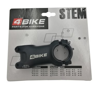Вынос руля велосипедный 4BIKE TDS-D601, алюминий, длина 70, угол +3°, диаметр 31.8 мм, чёрный, ARV-ST-D601-70331B