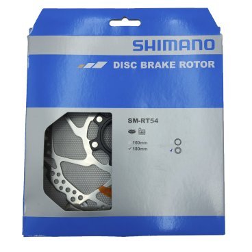Ротор велосипедный SHIMANO RT54, 180мм, C.Lock, только для пластиковых колодок, ESMRT54ME