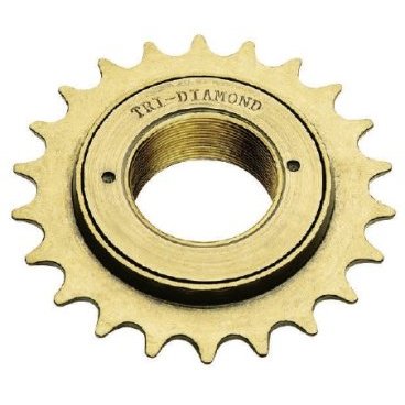 Трещотка-фривил велосипедная Tri Diamond, 22T, 1/2"x1/8", золотистая, FW-22T