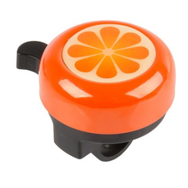 Велозвонок M-WAVE Orange Bella 3D, апельсин, 55 мм, пластик/сталь, 420139