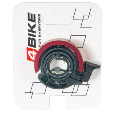Фото Велозвонок 4BIKE BB3213L-Red, ''Кольцо'', алюминий, плаcтик, D-46 мм, красный, ARV100014