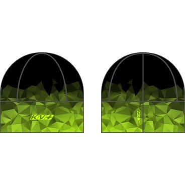 Шапка гоночная KV+ TORNADO, черный\зеленый, 22A16.106