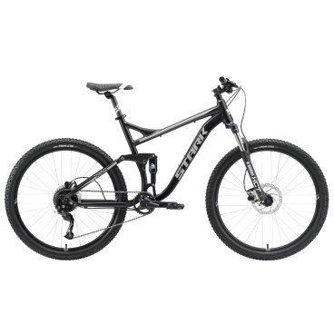 Горный велосипед Stark Tactic FS 27.5 HD, 27.5"+, черный/серебристый, 2022