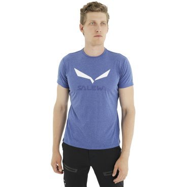 Футболка Salewa Solidlogo Dry M T-Shirt Electric Melange, для активного отдыха, мужская, 2022, синий, 00-0000027018_8625