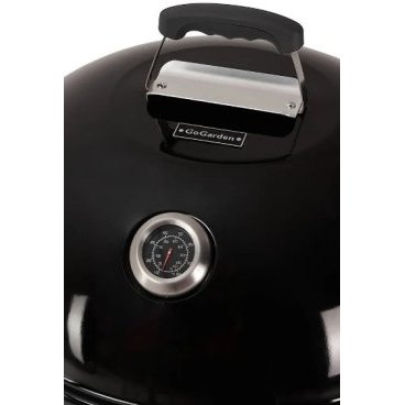 Гриль круглый с термометроми золосборником GoGarden Premium 56 , Weber Style, черный, 50158