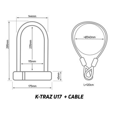 Замок велосипедный Zefal, K-Traz U17 Cable б/р, 4947B