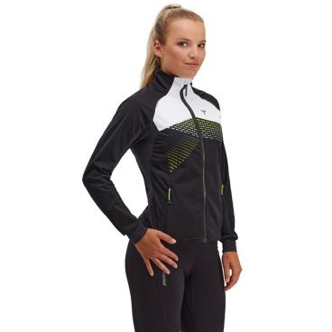 Куртка беговая SILVINI Serrone W, женский, черный/зеленый, 2022-23, WJ1501_0842