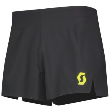 Фото Велошорты SCOTT Split RC Run, мужские, black/yellow, ES280243-1040