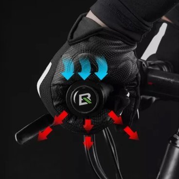 Велоперчатки ROCKBROS Reflective, кожаные со светоотражателями, черный-белый, RB_S253-M