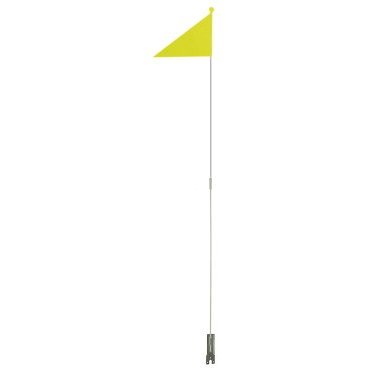 Флажок M-Wave треугольный, светоотражающий шток 150см, на за заднюю ось, жёлтый, разборный 