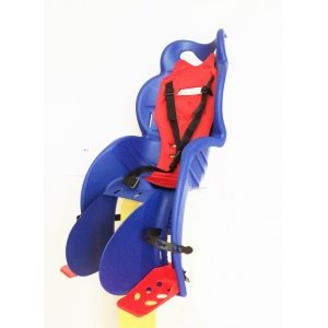 Детское велокресло HTP Design, на подседельную трубу, синее с красной накладкой, 22 кг, HTP 920  blue/red